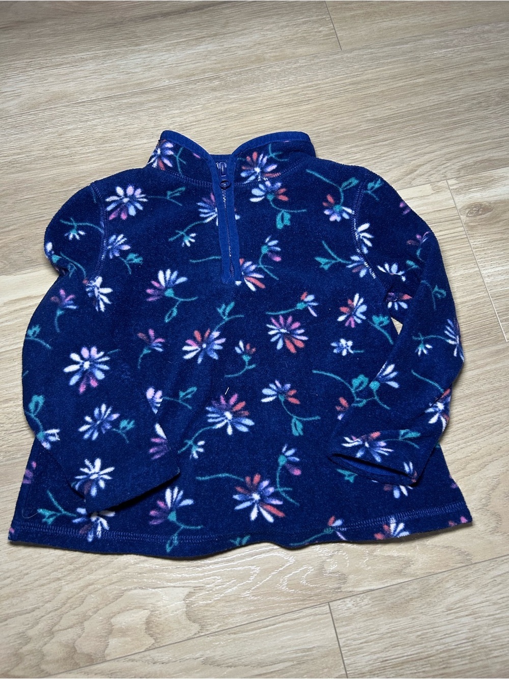 Navy Floral Fleece Pullover